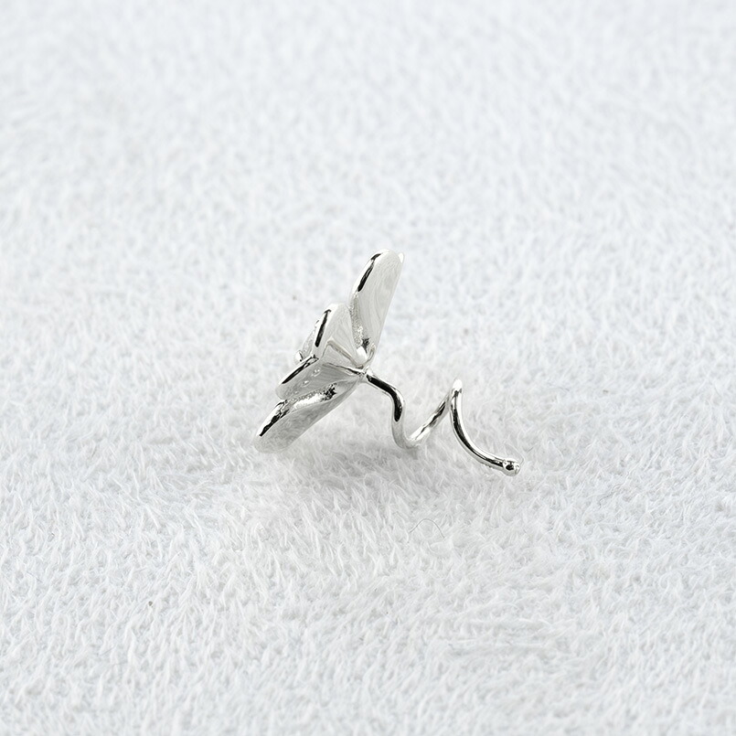 フラワー 花 プラチナ キャッチのいらないピアス レディース 片耳 ダイヤモンド 0.08ct pt900 ピアス つけっぱなし キャッチナッシャー 250729400dpu SWAA393