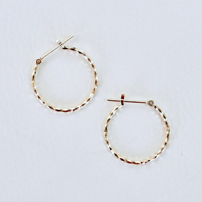 K18 イエローゴールド キラキラカット フープピアス (直径20mm) 保証書付 KO-0017 SWAD014
