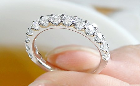【1.0ct】プラチナ950　ハートアンドキューピッド　ダイヤモンド　エタニティリング（5号～15号）　CSR0088 SWAV008
