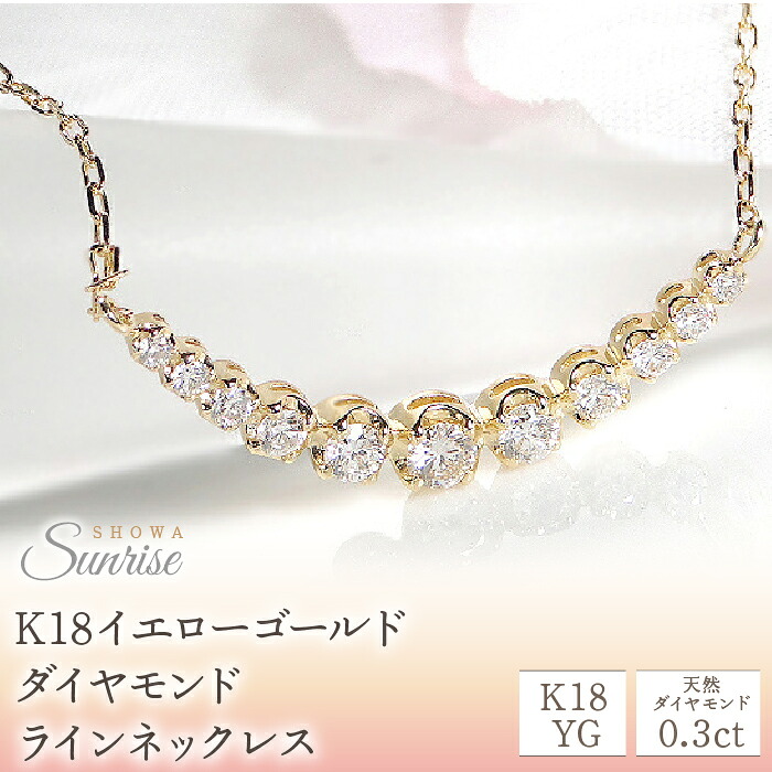 【0.3ct】K18YG ダイヤモンド ラインネックレス CSN00106-18Y SWAV011