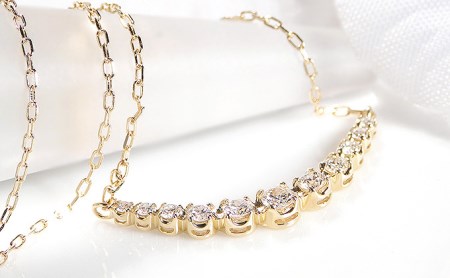 【0.3ct】K18YG ダイヤモンド ラインネックレス CSN00106-18Y SWAV011