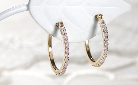 【0.16ct】ダイヤモンド フープピアス CSP00056-18Y SWAV012