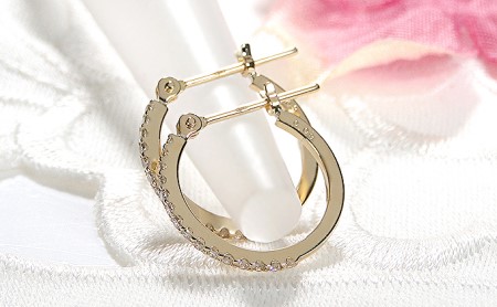 【0.16ct】ダイヤモンド フープピアス CSP00056-18Y SWAV012