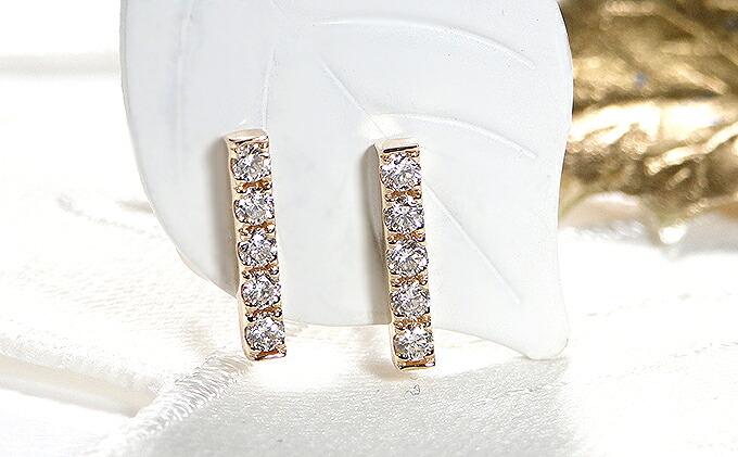 【0.20ct】K18YG ダイヤモンドバーピアス CSP00044-18Y SWAV014