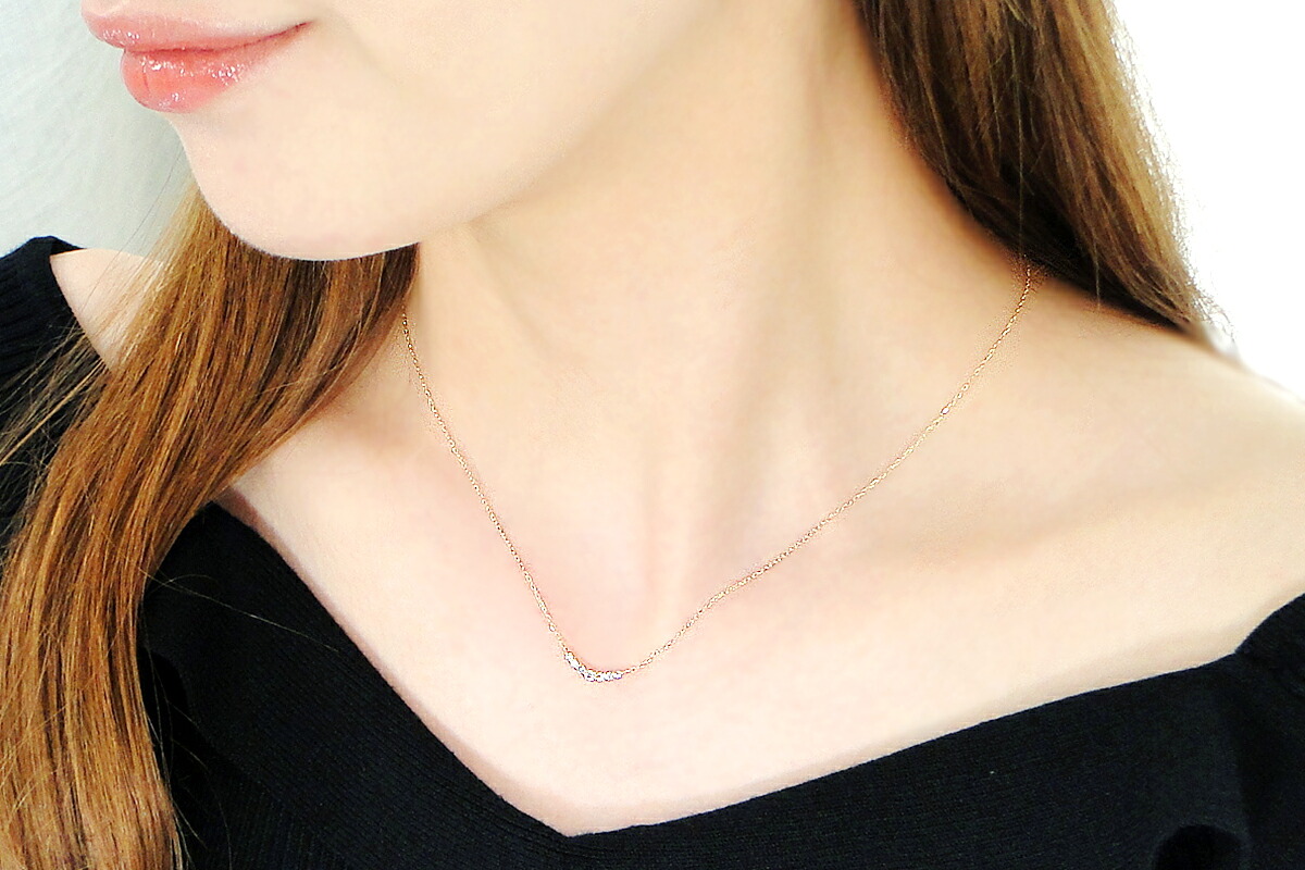 【0.12ct】K18YG グラデーション ダイヤモンド ネックレス CSN00201-18Y SWAV019