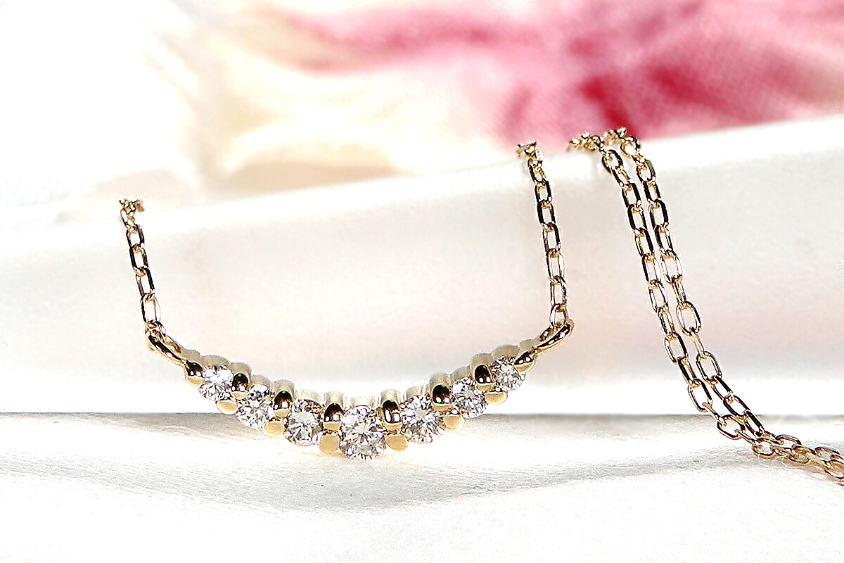 【0.12ct】K18YG グラデーション ダイヤモンド ネックレス CSN00201-18Y SWAV019