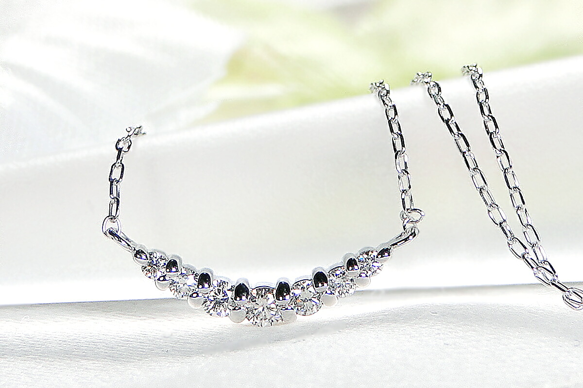 【0.12ct】PT900 グラデーション ダイヤモンド ネックレス CSN00201-PT SWAV020