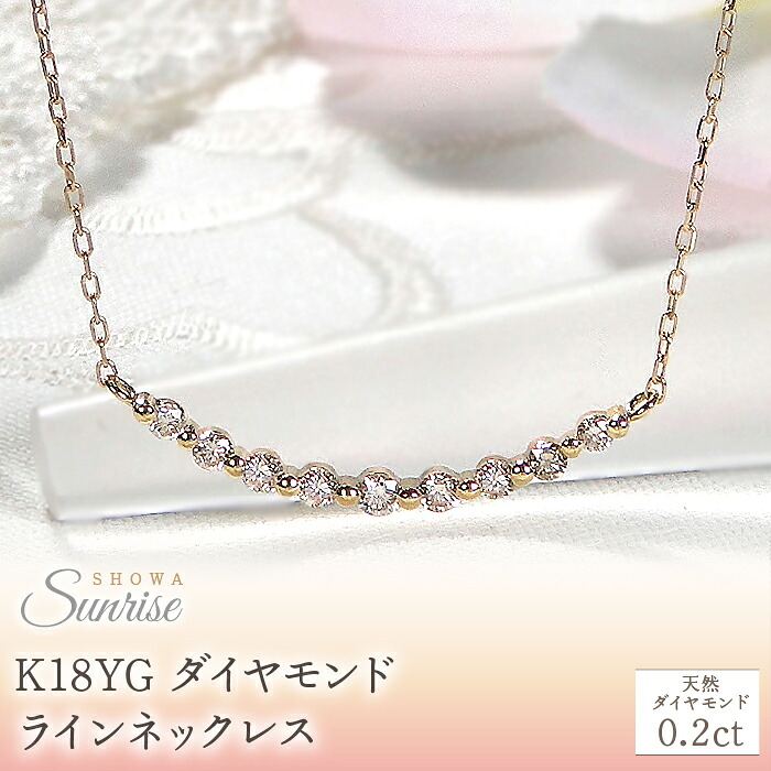 【0.2ct】K18YG ダイヤモンド ラインネックレス　CSN00217-18Y SWAV022
