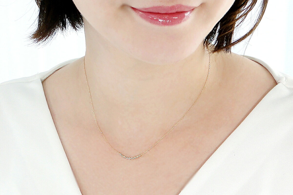 【0.2ct】K18YG ダイヤモンド ラインネックレス　CSN00217-18Y SWAV022