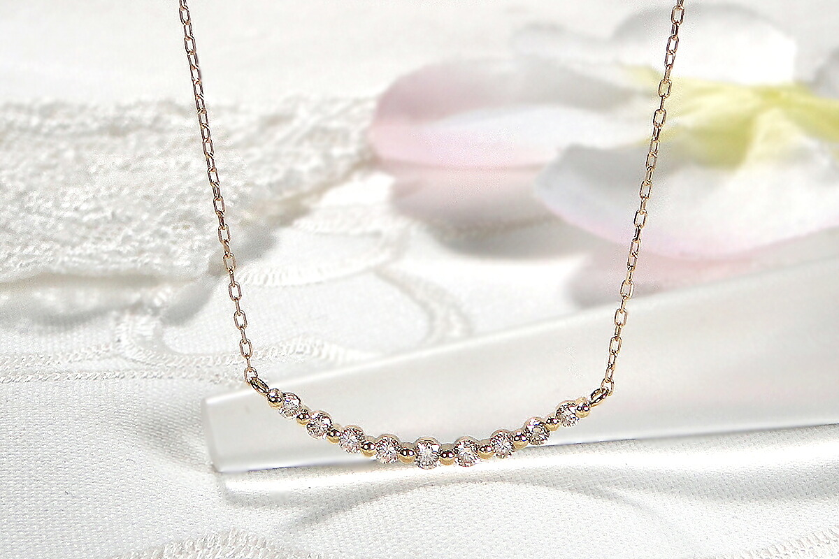 【0.2ct】K18YG ダイヤモンド ラインネックレス　CSN00217-18Y SWAV022