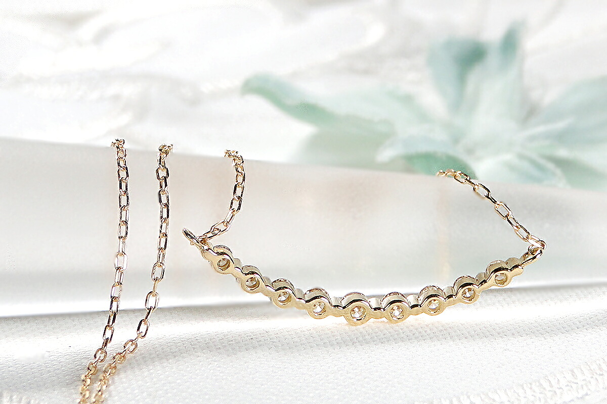 【0.2ct】K18YG ダイヤモンド ラインネックレス　CSN00217-18Y SWAV022