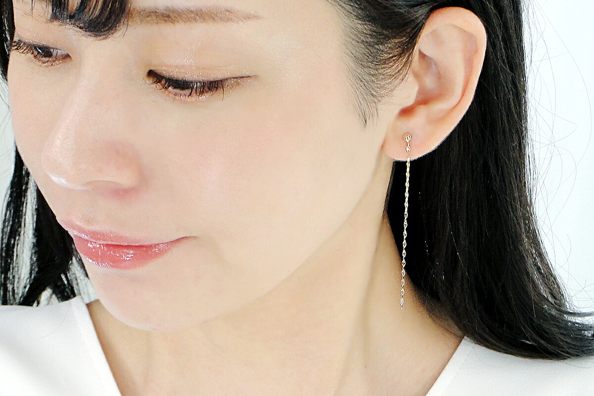 【K10YG】 エクレア チェーンピアス EmP0019-10Y SWAV025