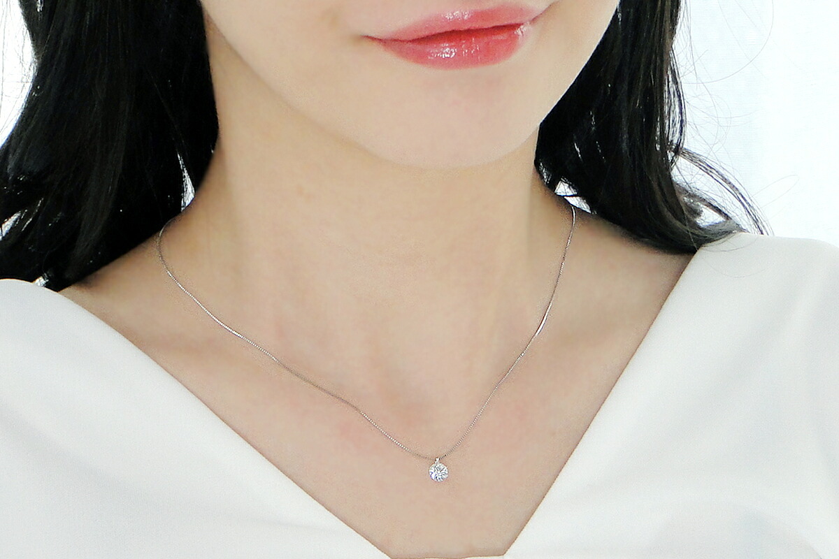 pt900【0.5ct】一粒 ダイヤモンド ネックレス 【H-SI2-Good】【中央宝石研究所ソーティング】 CSN00161-pt SWAV038