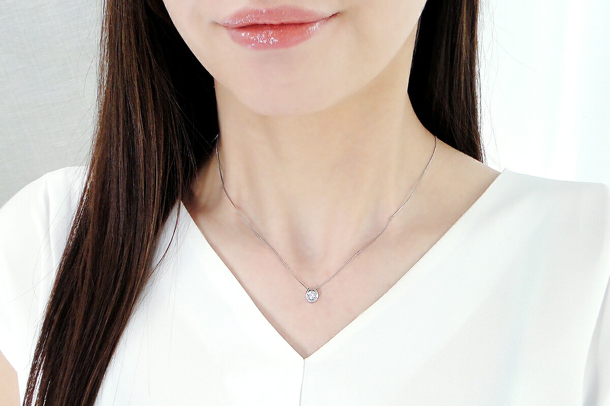 Pt900 【0.30ct】 馬蹄モチーフ Hカラー ダイヤモンドネックレス CSN00191-pt SWAV044
