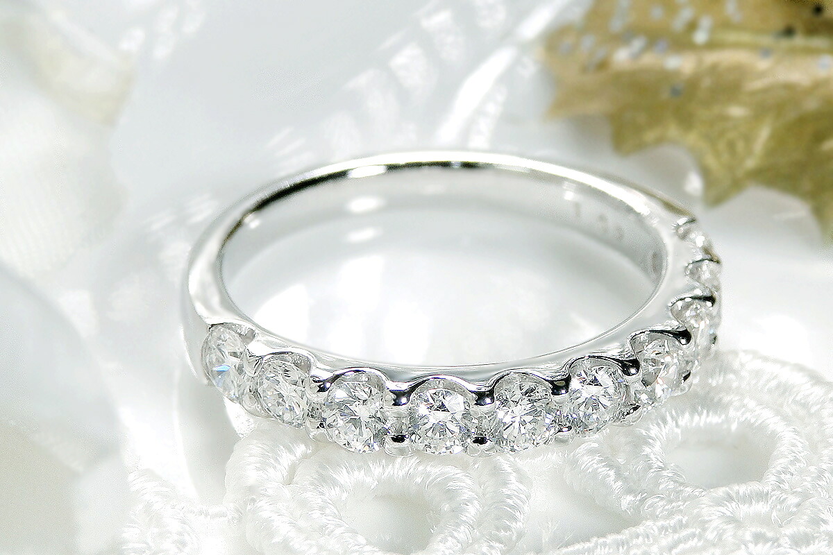 pt950【1.0ct】 ベルギーメイク ハートアンドキューピッド ダイヤモンド エタニティ リング CSR0114 SWAV048