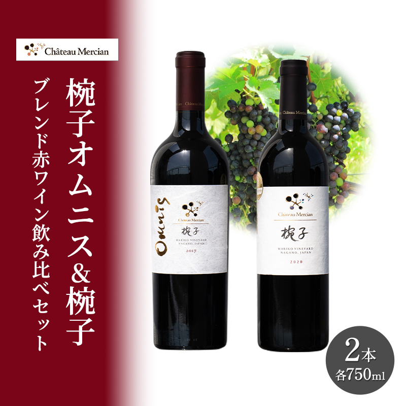 赤ワイン 飲み比べセット 750ml 2本セット 椀子オムニス 椀子 ギフト シャトーメルシャン椀子ワイナリー シャトーメルシャン ワイン お酒 酒 アルコール 家飲み 宅飲み お祝い 記念日 飲み比