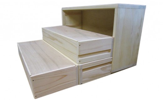 木製の五月人形  3段飾り 箱入 （エンジュの木） 大 M234S07