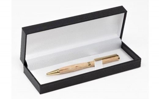 ふるさとの木を身近に感じる 《アベマキ ボールペン -slimline- 》1本 （ペン用ケース入り） | ツバキラボ ペン 文具 文房具 筆記用具 ケース入り ボールペン 贈り物 ギフト M27S2