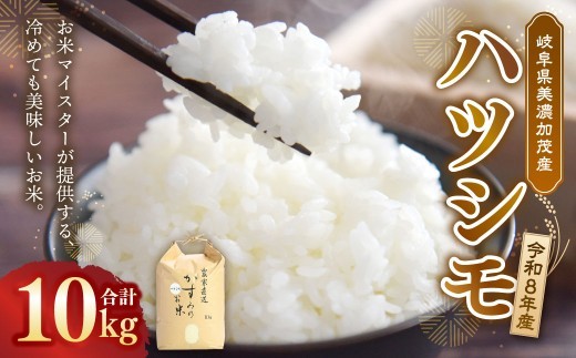 【先行予約】令和8年産 お米マイスターが提供 冷めても美味しい 美濃加茂産 ハツシモ （ 10kg ） 春見ライス 米 お米 コメ こめ 白米 精白米 白飯 ご飯 ライス おにぎり お弁当 料理 和食