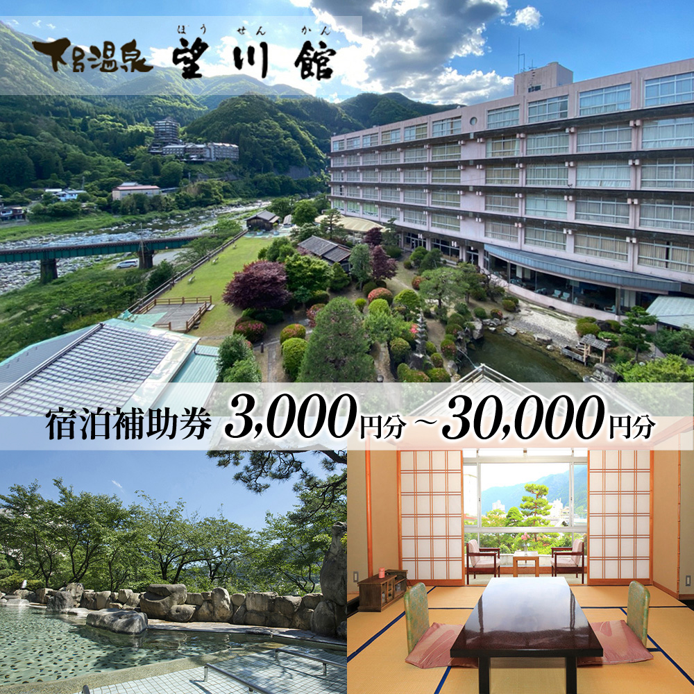 下呂温泉【望川館】宿泊補助券(3,000～30,000円分）【a006-1】