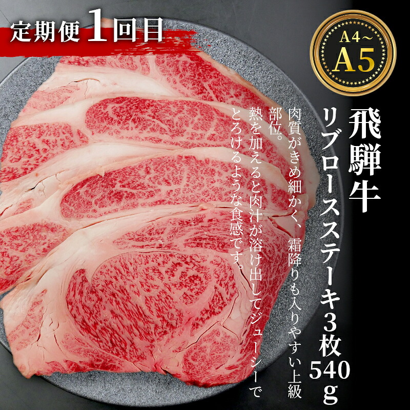 全3回 飛騨牛 ステーキ定期便 A5 A4 ステーキソース付き リブロースステーキ ももステーキ サーロインステーキ リブロース モモ サーロイン ステーキ 牛 冷凍 和牛 牛肉 お肉 肉のひぐち