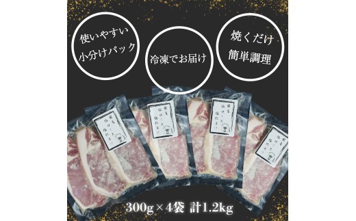 豚肉 ロース 塩糀漬け 1.2kg 12枚 4パック 国産 小分け ソテー 古安