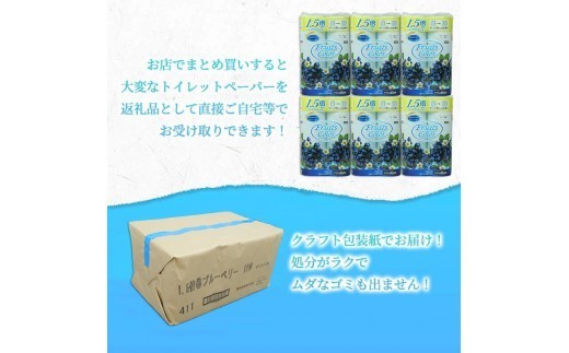 定期便 トイレットペーパー 年 3 回 4 ヶ月毎 トイレットペーパー ダブル ブルーベリー 72ロール 12ロール 6パック 再生紙 100% 鶴見製紙 静岡 沼津 備蓄