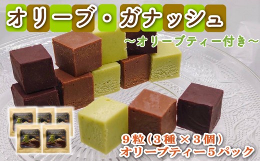 スイーツ 専門店コラボ オリーブ ガナッシュ 3種 9個 オリーブティー 5パック セット 洋菓子 チョコレート ギフト 母の日 父の日