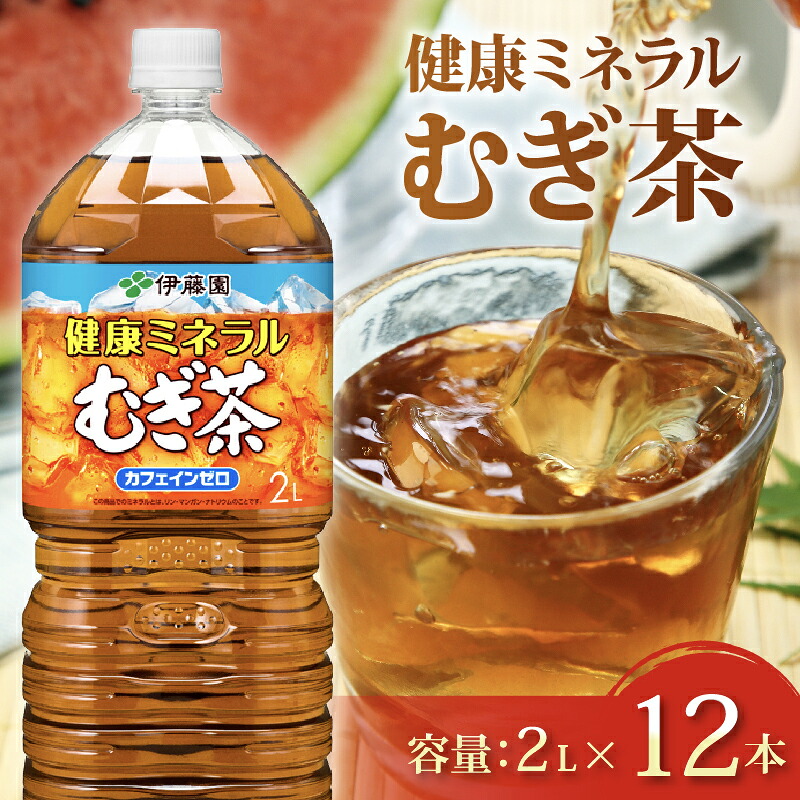 【健康ミネラル むぎ茶】 計12本 2L × 6 本 2ケース お届け お茶 ペットボトル 飲料 ペットボトル飲料 おちゃ 麦茶飲料 お茶飲料 飲み物 茶 アウトドア 日常 常備 備蓄 防災 防災備蓄