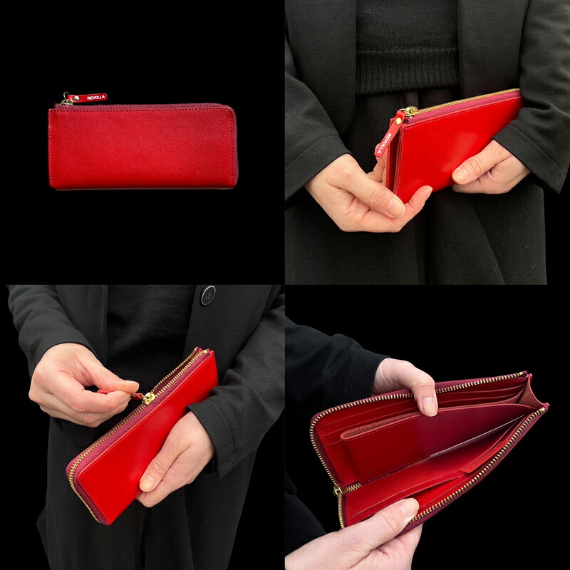 【選べるカラー】 財布 ウォレット 薄型 Revolla 牛革 Lジップ ロングウォレット 男女兼用 ユニセックス 本革 長財布 メンズ レディース 革製品 レザー 小銭入れ カードケース