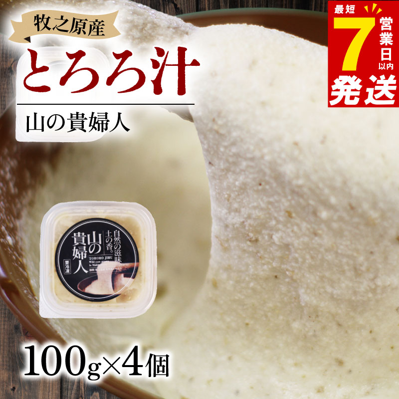 【ZIP!の「水卜あさみと一緒に朝ごはん」で紹介されました!】 冷凍 自然薯 とろろ汁 山の貴婦人 100g × 4個 とろろ 山芋 ヤマイモ 山いも じねんじょ 食欲増進 食品 ご飯
