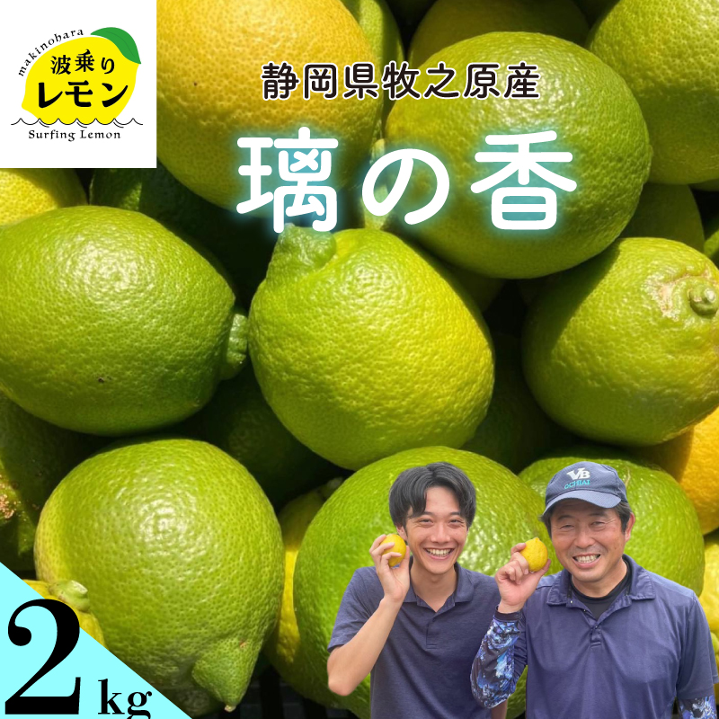 【国産 レモン 】牧之原産 波乗りレモン 璃の香 2kg 国産 Lemon 檸檬 柑橘類 柑橘 フルーツ 果物 酸っぱい 果肉 酸味  防腐剤不使用 自宅用 贈答品 レモンスカッシュ レモンパウンドケ