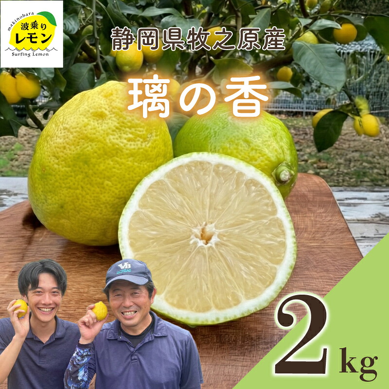 【国産 レモン 】牧之原産 波乗りレモン 璃の香 2kg 国産 Lemon 檸檬 柑橘類 柑橘 フルーツ 果物 酸っぱい 果肉 酸味  防腐剤不使用 自宅用 贈答品 レモンスカッシュ レモンパウンドケ