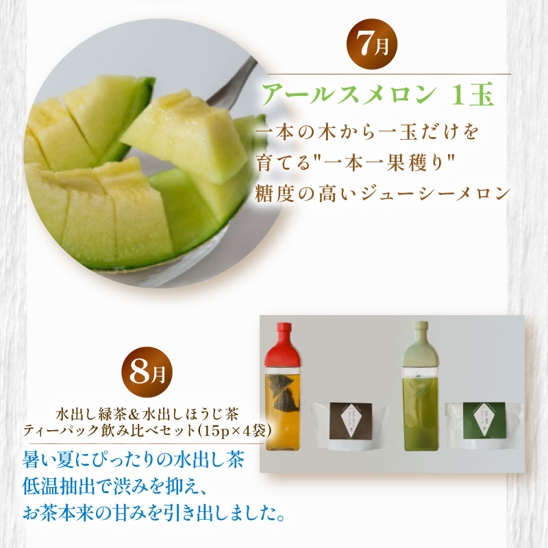 【定期便6回】 定期便 季節のおすすめ 農家のこだわり定期便 年6回 いちご お茶 新茶 メロン アールスメロン 農作物 贅沢 楽しめる 農家 定期便 旬 果物 特産品 季節 産地直送 新鮮 地元