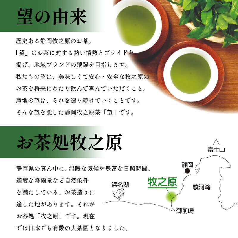 静岡 牧之原市ブランド茶 望 金印 100ｇ × 4袋 深蒸し茶 お茶 茶 おちゃ かぶせ茶 茶葉 新茶 緑茶 りょくちゃ ふかむしちゃ 高級 まろやか 濃い うまみ 旨味 贈答用 プレゼント ギフト