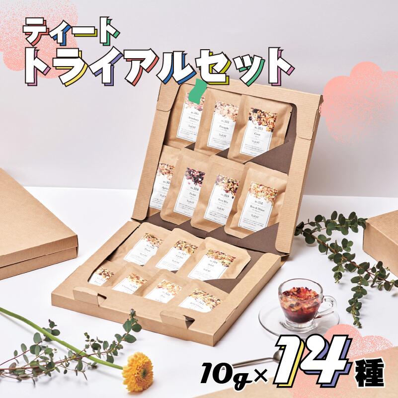 ティート 10g×14種 フルーツティー トライアルセット ドライフルーツ 茶葉 飲み比べ お茶 茶 tea ストロベリー パイナップル カシス アプリコット パルフェ ベリーミックス ローズ＆メロン
