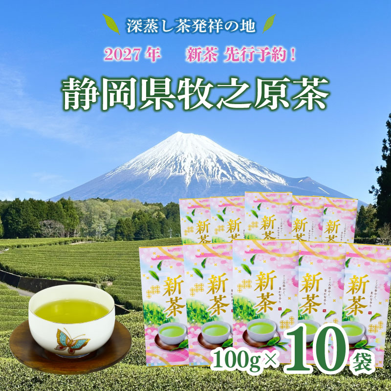 【先行予約】 2027年度産 新茶100ｇ×10本 お茶 静岡  新茶 濃旨 緑茶  深蒸し茶 深蒸し 茶 水出し緑茶 水出し 静岡茶 日本茶 飲料 飲み物 ドリンク 深むし茶 煎茶 セット お茶 茶
