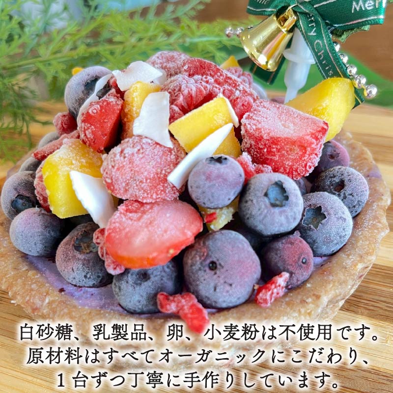 日時指定可 クリスマスケーキ Raw フルーツタルト 4号 約12cm 2~4人分 冷凍 2025年発送 期間限定 おやつ プレゼント お菓子 ヴィーガン オーガニック タルト フルーツ ケーキ SHOP NATTY