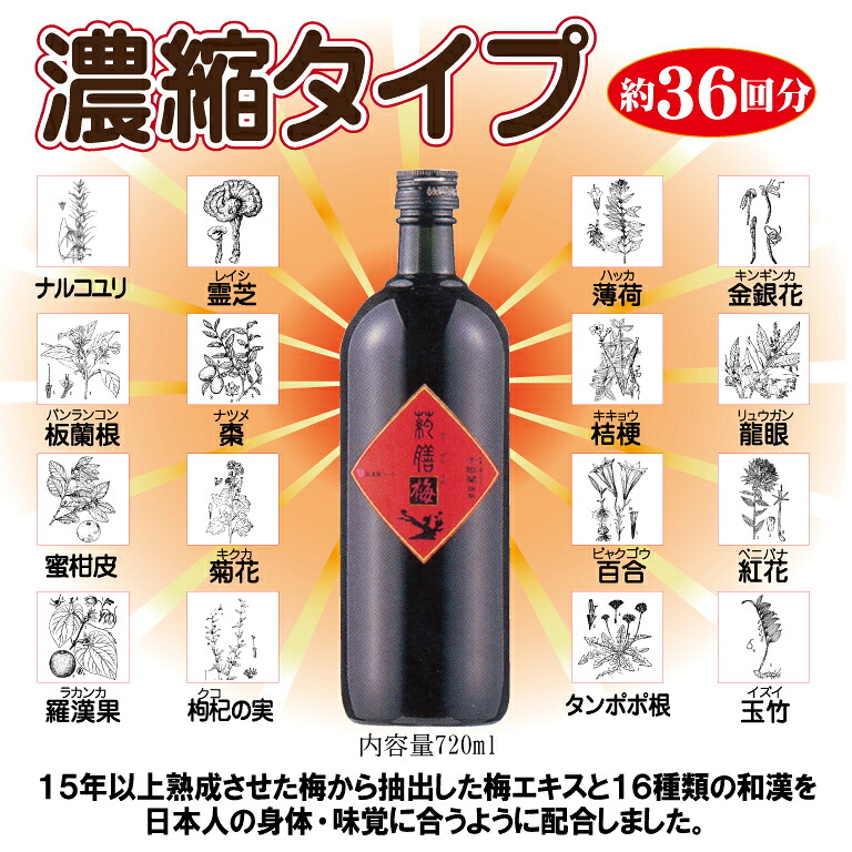 和漢入り梅エキス 葯膳梅 国産梅 健康飲料  無添加 15年以上 永年熟成 H001-063