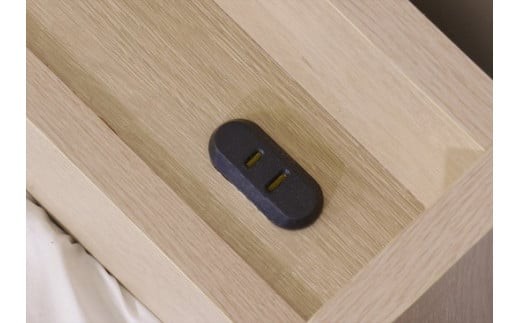 【組立サービス付】361　セミダブルサイズ　棚照明コンセント引出付きベッド　国産ボンネルコイルマットレス(10816B)付（1545）