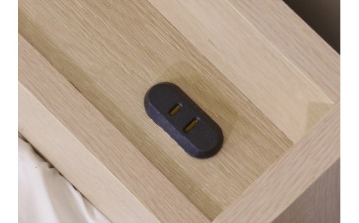 【組立サービス付】361　シングルサイズ　棚照明コンセント引出付きベッド　国産ポケットコイルマットレス(108618)付（1551）