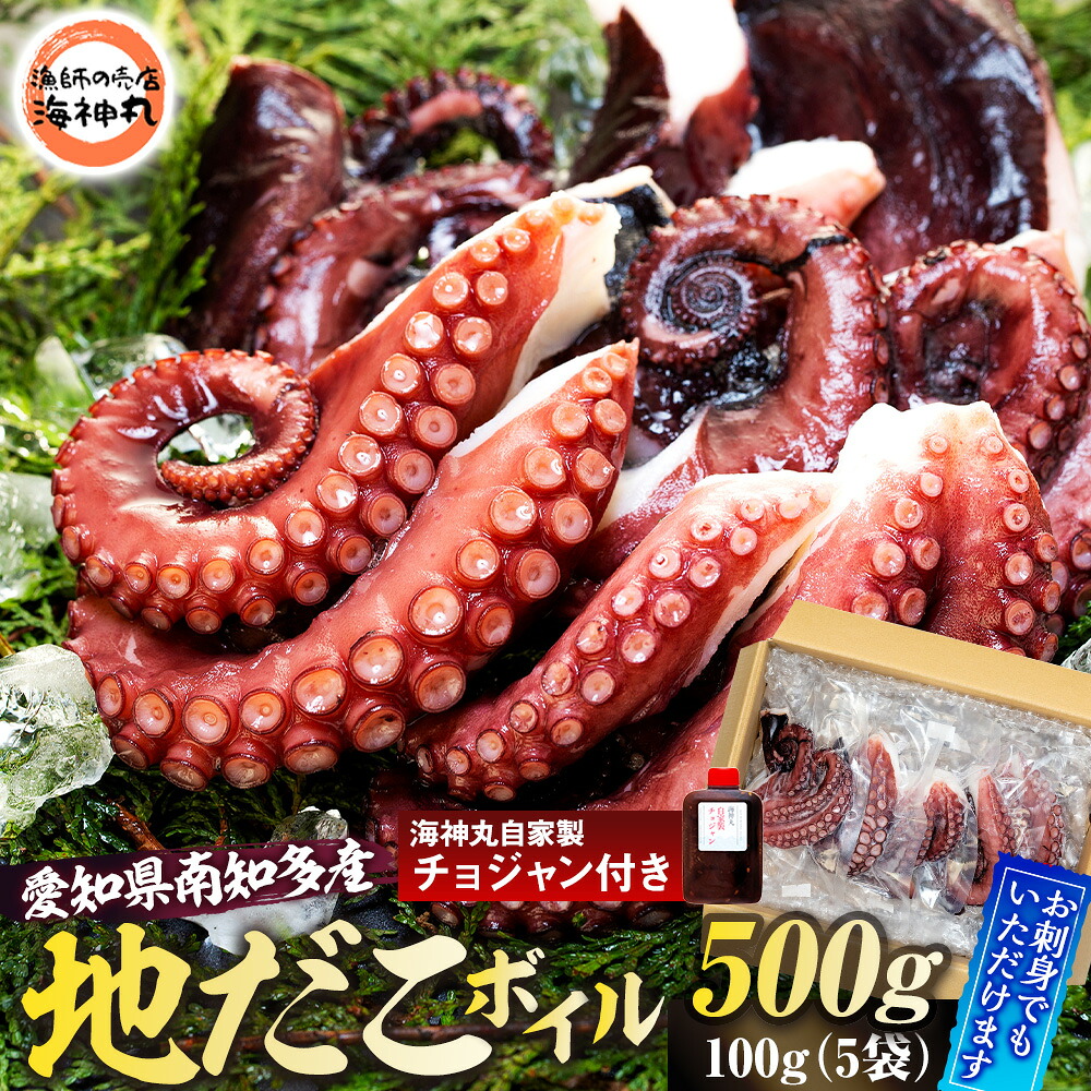 地だこボイル ５パック (100g×5) 冷凍 たこ タコ 蛸 海鮮 海産物 たこ飯 たこ焼き アヒージョ たこ唐揚げ おつまみ お酒 ご飯 おかず 自家製チョジャン付き おすすめ 人気 愛知県