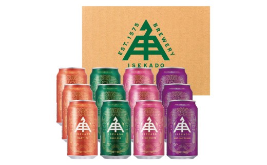 【 ISEKADO 】 ビール 4種12缶 セット 伊勢角屋麦酒 世界大会金賞 クラフトビール お酒 飲み比べ 地ビール 贈り物 二軒茶屋餅角屋 三重 伊勢 (1726)