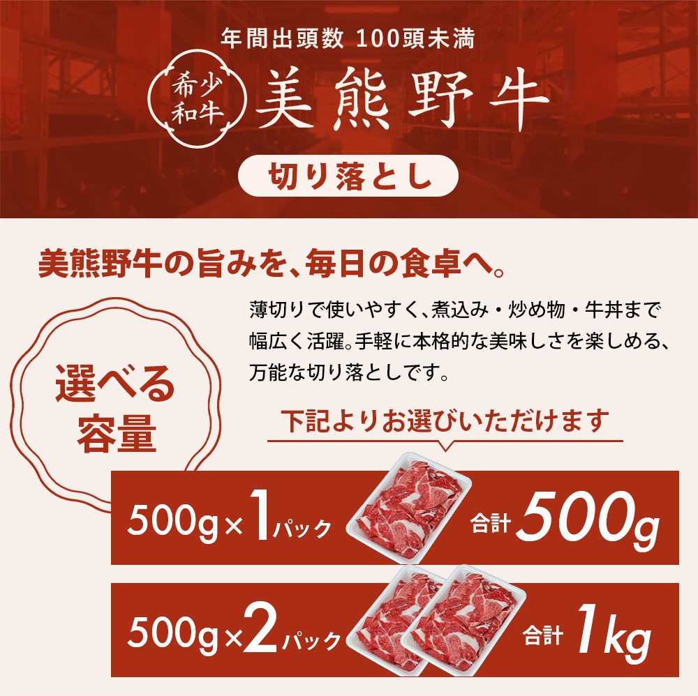 美熊野牛 切り落とし 400g 800g 牛肉 肉 ブランド牛 和牛 黒毛和牛 国産牛 切り落とし 切りおとし 切り落とし牛肉 霜降り 赤身 人気 希少 万能 おすすめ 【okad0005】【okad0006】