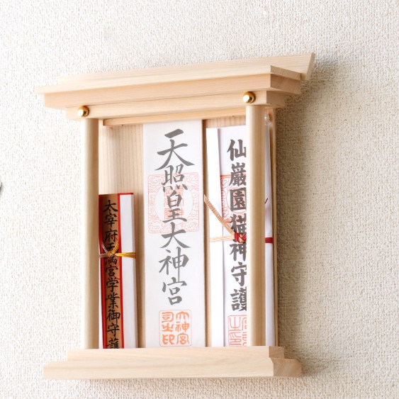 かんたん設置 神棚神殿 置いても 壁に掛けてもきれいにお祀…