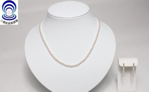 真珠 ネックレス ピアス セット 3.5~4.0mm あこや パール アクセサリー 希少 ギフト 伊勢志摩 志摩  母の日 ホワイトデー クリスマス 入学式 卒業式 結婚式 冠婚葬祭 三重ブランド