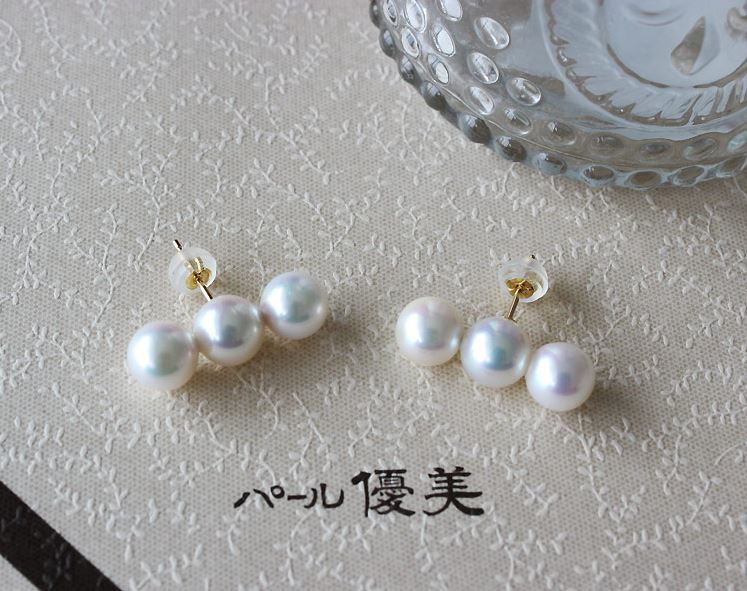 パール優美 真珠 ピアス 7ミリ~ 7.5ミリ アクセサリー パール ゴールド 三重県 伊勢 志摩 プレゼント 人気 クリスマス バレンタイン ホワイトデー カジュアル レディース シンプル