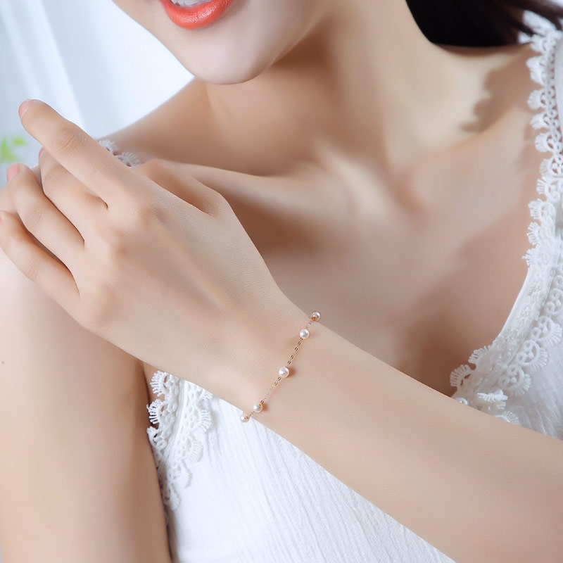 パール優美 真珠 ブレスレット K18 パール 4ミリ~ 4.5ミリ アクセサリー ジュエリー ゴールド 三重県 伊勢志摩 志摩市 冠婚葬祭 結婚式 入学式  母の日 誕生日 記念日 プレゼント