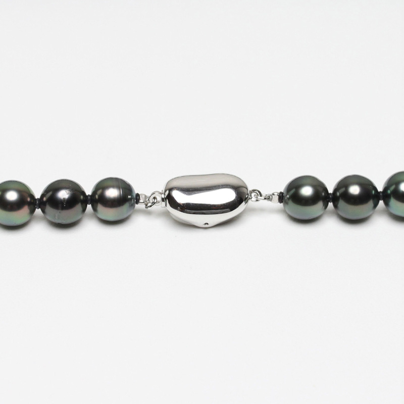 真珠 ネックレス 10~8mm SV シルバー 大粒 黒蝶真珠 ブラックパール アクセサリー ファッション ジュエリー パール 高級 プレゼント 贈り物 贈答品 お祝い 誕生日 記念日 冠婚葬祭