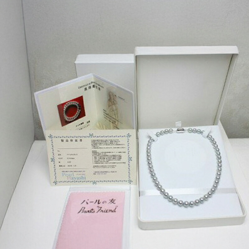 真珠 ネックレス 8.0-8.5mm グレーブルー 定番 アコヤ真珠 アクセサリー ファッション ジュエリー akoya パール 高級 プレゼント  贈り物 贈答品 お祝い 誕生日 記念日 冠婚葬祭